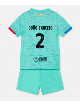 Barcelona Joao Cancelo #2 Ausweichtrikot für Kinder 2023-24 Kurzarm (+ Kurze Hosen)